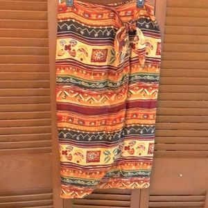 | EUC Vintage (90’s) Sarong Midi Print Skirt…